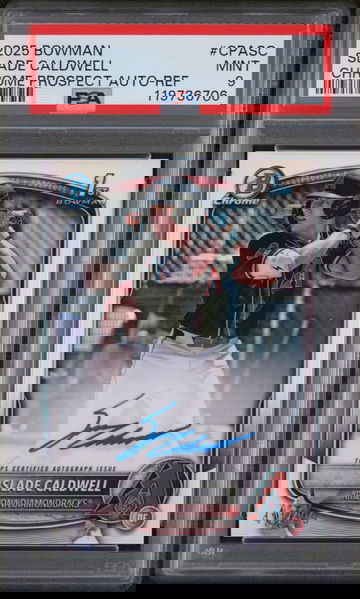 2025 Bowman Chrome Refractor Slade Caldwell #CPA-SC Auto /499 PSA 9