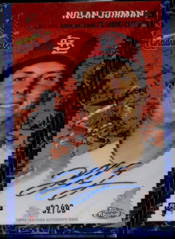 2023 Topps Chrome Platinum Nolan Gorman #CPA-NG RC Auto /99