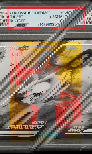 2024 Topps Star Wars Chrome Gold Refractor Ezra Bridger #125 /50 PSA 10