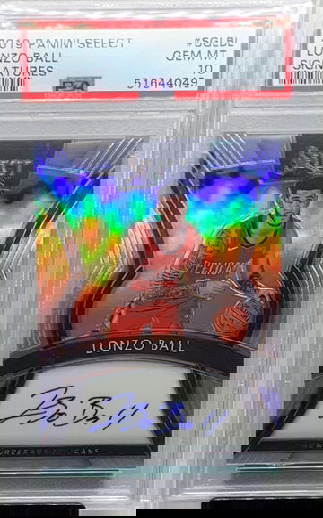 2019-20 Panini Select LONZO BALL AUTO /199 Signatures Prizm PELICANS PSA 10