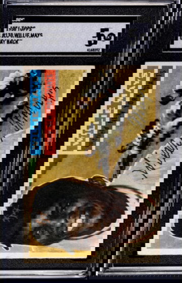 1956 Topps Gray Back Willie Mays SGC 5 New York Giants