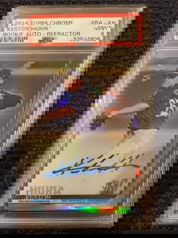 2019 Topps Chrome Keston Hiura Rookie Auto Refractor PSA 9