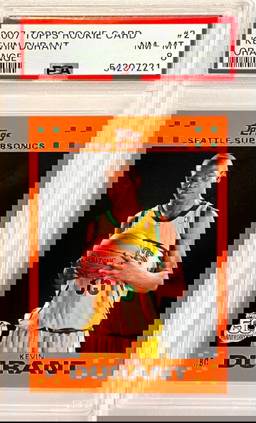 2007 Topps Rookie Card Kevin Durant Orange #2 PSA 8 NM-MT