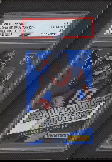 DeANDRE HOPKINS 2013 PANINI Building Blocks #2 BLUE PRIZM ROOKIE RC PSA 10