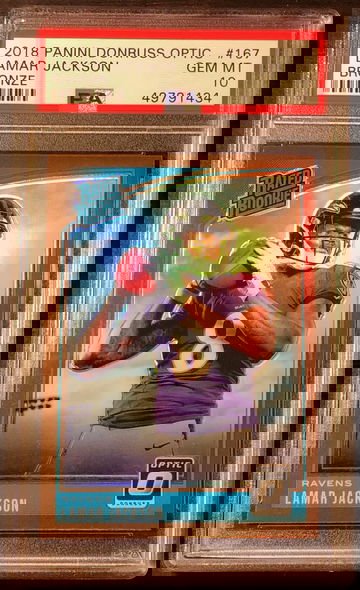 2018 Panini Donruss Optic #167 BRONZE Lamar Jackson Rookie RC PSA 10 GEM MINT LOW POP