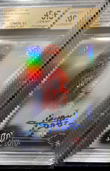 2016 Bowman Chrome Juan Soto Refractor Autograph /499 BGS True Gem