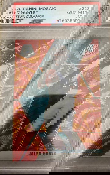 2020 panini mosaic jalen hurts reactive orange PSA 10 gem mint 