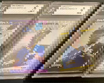 1989 Donruss and Fleer Griffey BGS 8 RC Lot!  Nice cards!