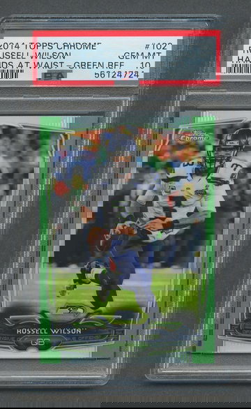 2014 Topps Chrome Green Refractor RUSSELL WILSON #102 PSA 10 GEM MT