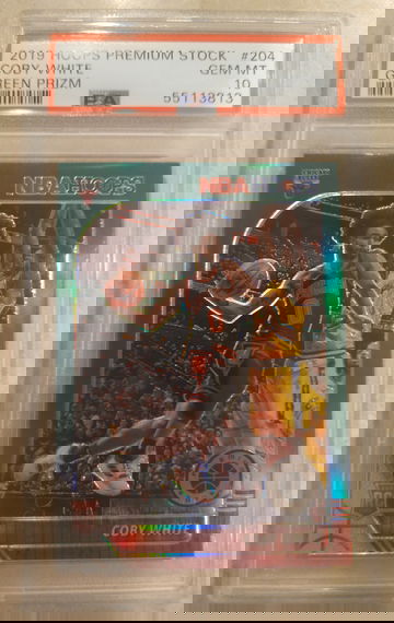 Coby White RC⚡️ 2019-20 Hoops Premium Stock Green PSA 10 💎 GEM MINT 