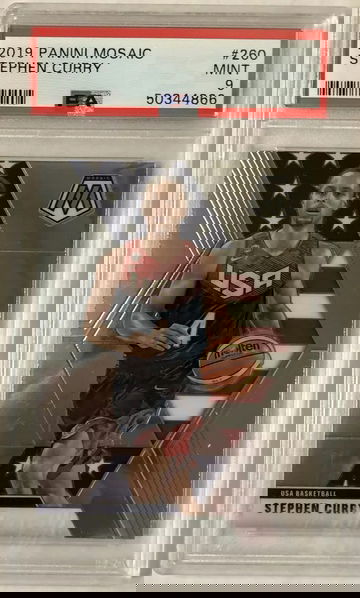 2019 Panini Mosaic 260 Stephen Curry psa 9