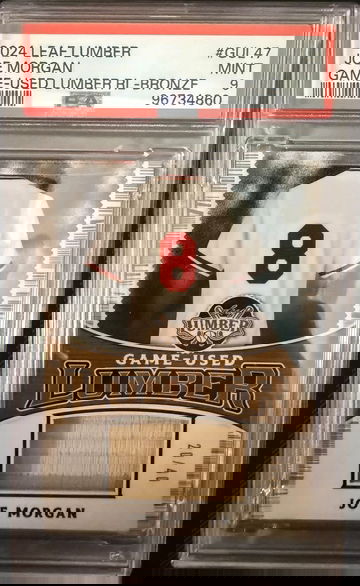 2024 Leaf Lumber Joe Morgan Game Used Lumber Bronze PSA Mint 9