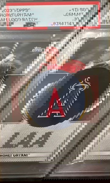 2023 Topps Shohei Ohtani Team Logo Patch #TLPSO PSA 10