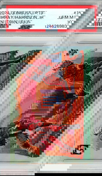 2024 DONRUSS OPTIC DOWNTOWN DUOS KYLER MURRAY MARVIN HARRISON JR #15 RC PSA 10