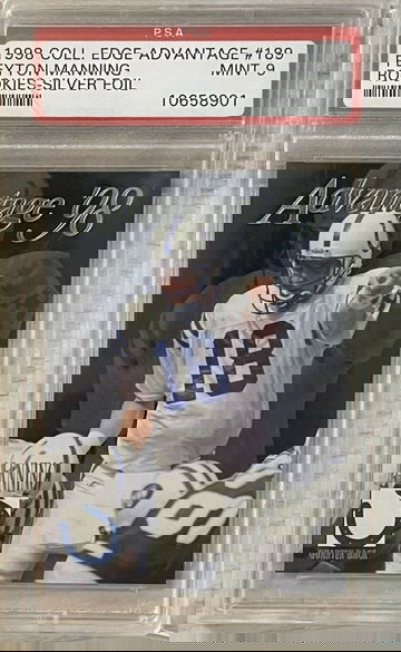 1998 Collector's Edge Advantage Silver Foil Peyton Manning ROOKIE RC #189 PSA 9