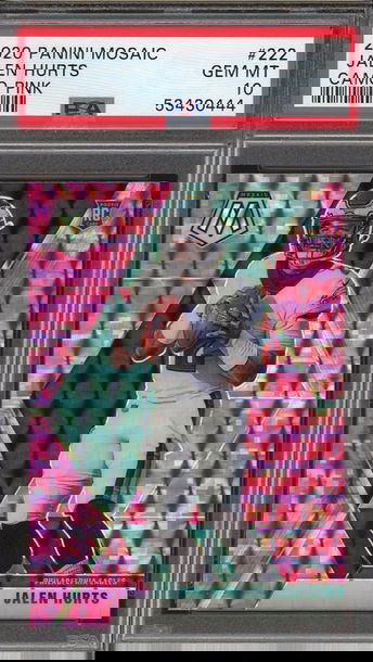 2020 Mosaic Jalen Hurts Pink Camo PSA 10