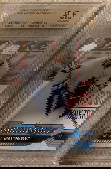 2016-17 Upper Deck Auston Matthews Young Guns BGS 9.5 Rookie Card