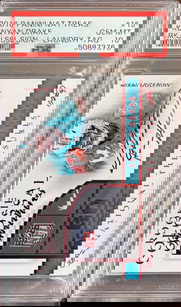 2016 Panini National Treasures Rookie Colossal Signatures Laundry Tag 4/5 - Kenyan Drake - Dolphins / Ravens