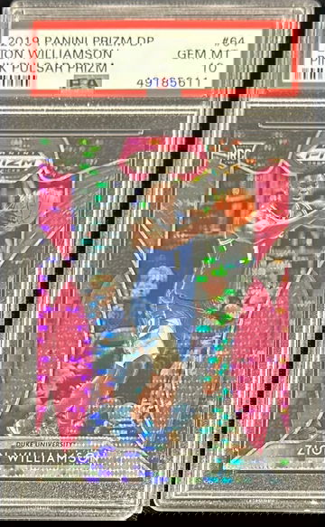 2019 PANINI PRIZM DP ZION WILLIAMSON ROOKIE PINK PULSAR PRIZM PSA 10