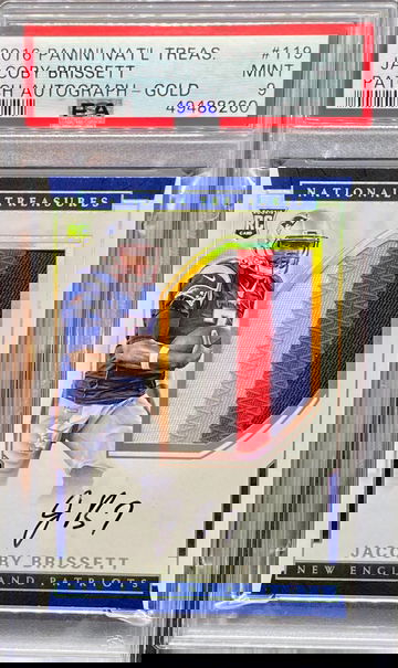 2016 National Treasure Patch Auto Gold Jacoby Brissett PSA 9