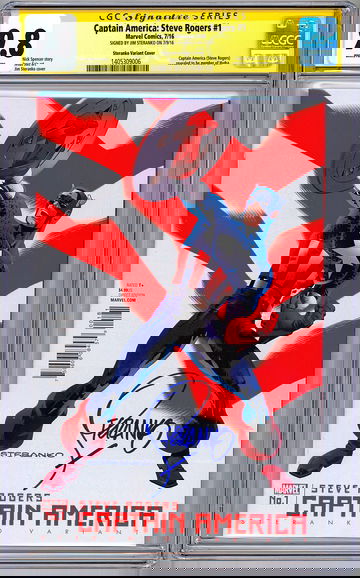 CAPTAIN AMERICA: STEVE ROGERS #1 CGC-SS 9.8 SIGNED JIM STERANKO VARIANT CVR 2016