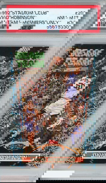 1992 STADIUM CLUB DAVID ROBINSON #20 BEAM TEAM-MEMBERS ONLY SPURS PSA 8.5 NM-MT+