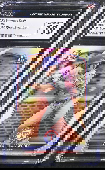 2023 BOWMAN WYATT LANGFORD DRAFT CHROME #BDC-106 CGC 10 BL.D2.65