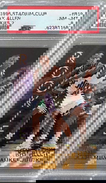 1996 Topps Stadium Club Ray Allen RC Rookies 2 PSA 8