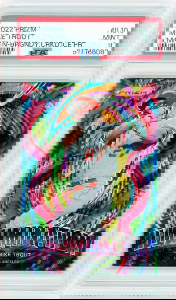 2022 Prizm #IL10 Mike Trout Illumination-Burgandy Cracked Ice PSA 9 MINT!