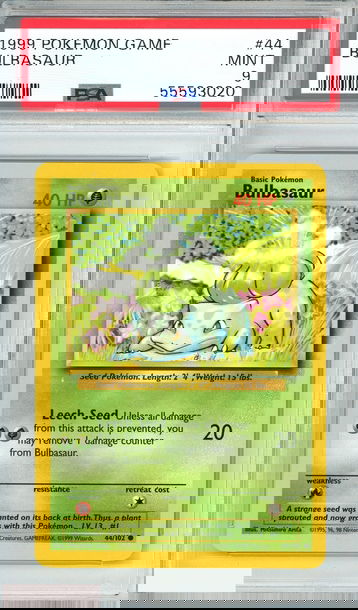 1999 POKEMON GAME BULBASAUR #44 PSA 9 MINT