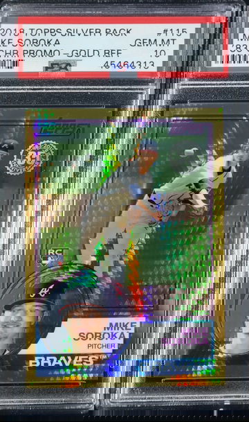 2018 Topps Update Mike Soroka RC 1983 Gold Refractor #07/50 PSA 10