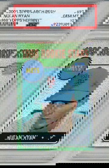 2001 TOPPS ARCHIVES RESERVE 1968 TOPPS REPRINT REFRACTOR NOLAN RYAN METS PSA 10