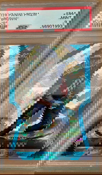 2019 Panini Prizm 344 - A.J. Brown Blue Ice / 99 PSA 9