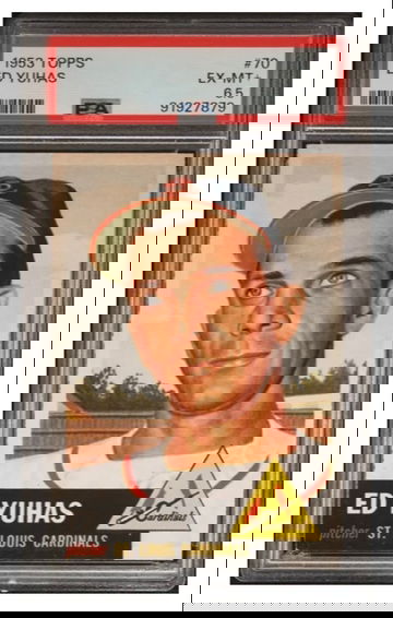 1953 Topps Ed Yuhas card #70. PSA 6.5