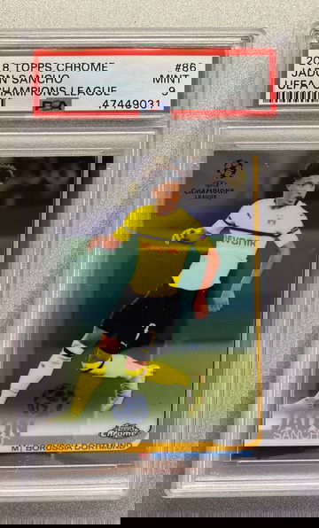 JADON SANCHO 2018 TOPPS CHROME ROOKIE PSA 9 MINT