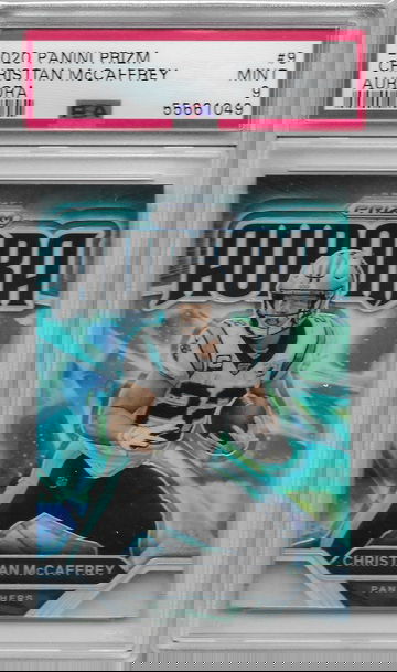 2020 Panini Prizm Christian McCaffrey Aurora PSA 9 Carolina Panthers