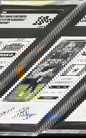 2022 Panini Contenders Ticket Peyton Hendershot SGC 10 Slab GEM-MINT Auto RC