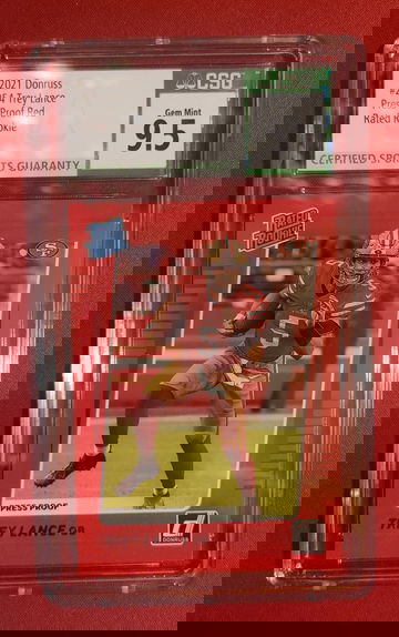 2021 Donruss San Francisco 49ers Trey Lance Press Proof Red Rated Rookie