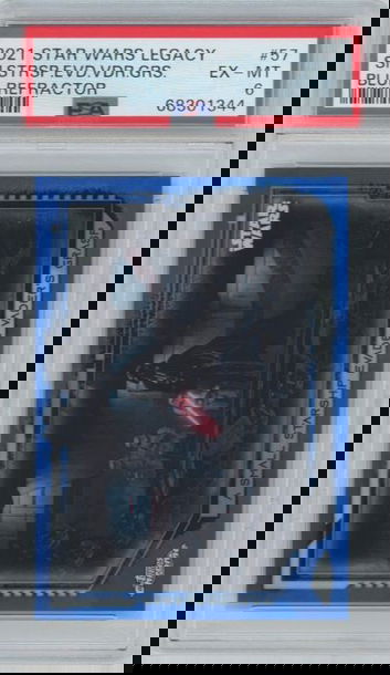 2021 Topps Chrome Star Wars Legacy Star Ship Evades Vader Blue #57 #92/99 PSA 6