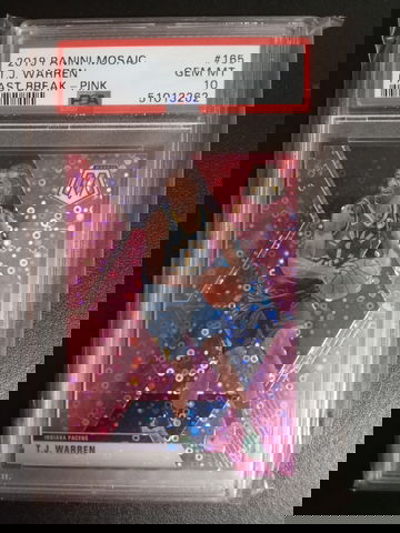 2019-20 Panini mosaic TJ Warren #165 fastbreak pink 13/20 PSA
