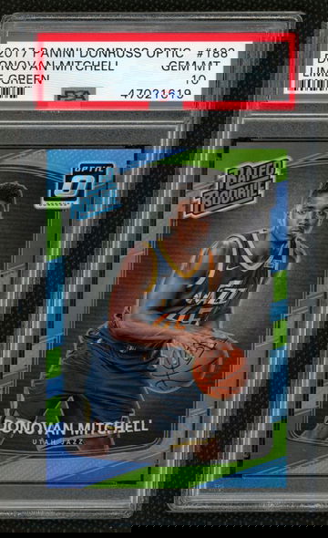 2017 Donovan Mitchell Panini Donruss Optic Lime Green Rookie PSA 10 Gem Mint