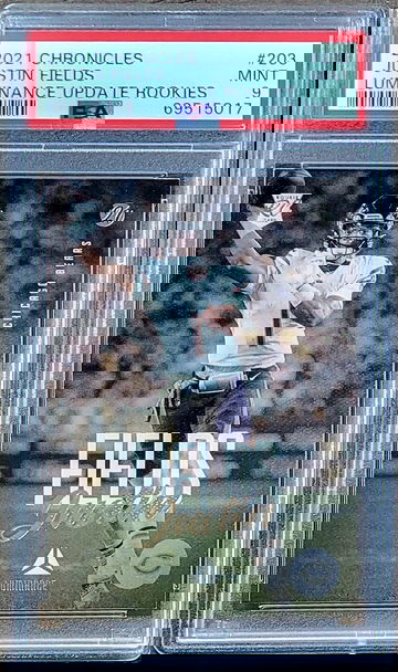 2021 JUSTIN FIELDS Panini Chronicles Luminance Update PSA 9 Rookie RC #203