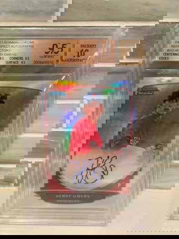 2013 BOWMAN CHROME PROSPECTS HENRY OWENS REFRACTOR AUTO /500 BGS 9.5/10