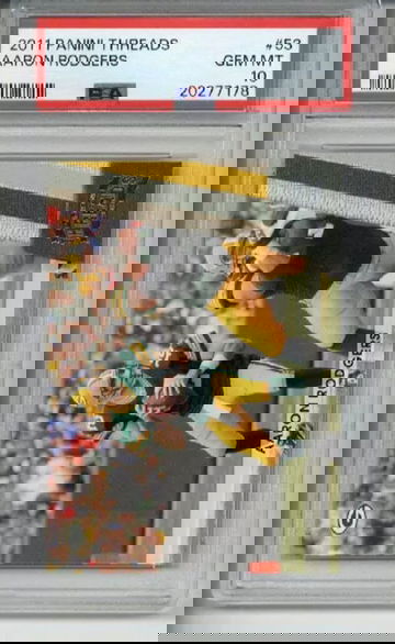 2011 PANINI THREADS #53 AARON RODGERS CARD PACKERS PSA 10 LOW POP