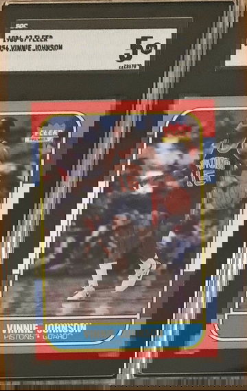 1986-87 Fleer Basketball Card #56 - Vinnie Johnson - Graded SGC 5 EX  Microwave!