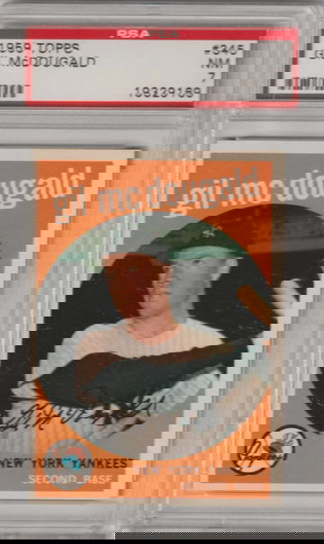 1959 Topps #345 Gil McDougald, PSA 7 (Near Mint)