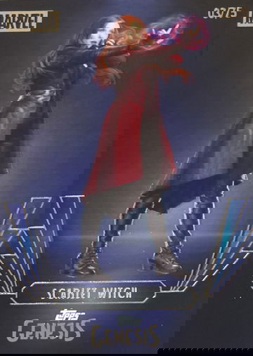 Scarlet Witch 2025 Topps Disney Genesis #90 Blue Foil /75