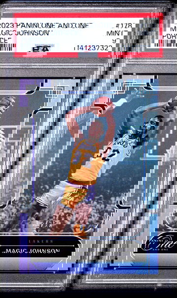 Magic Johnson 2023 Panini One and One Purple /25 PSA 9