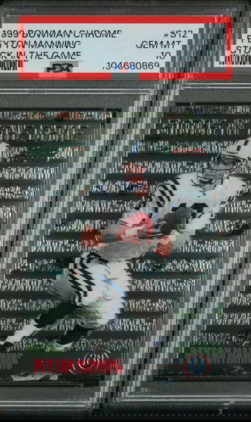 1999 Bowman Chrome #S12 Peyton Manning Stock in the Game COLTS HOF PSA 10 GEM MINT