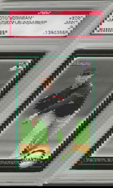 2010 Bowman Madison Bumgarner RC Baseball Card #206 Rookie PSA 9